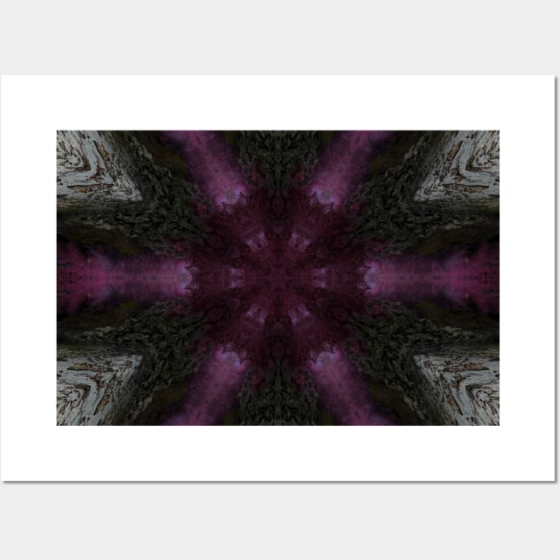 Deep Pink Star with Black Snowflake Wall Art by Zen Goat 